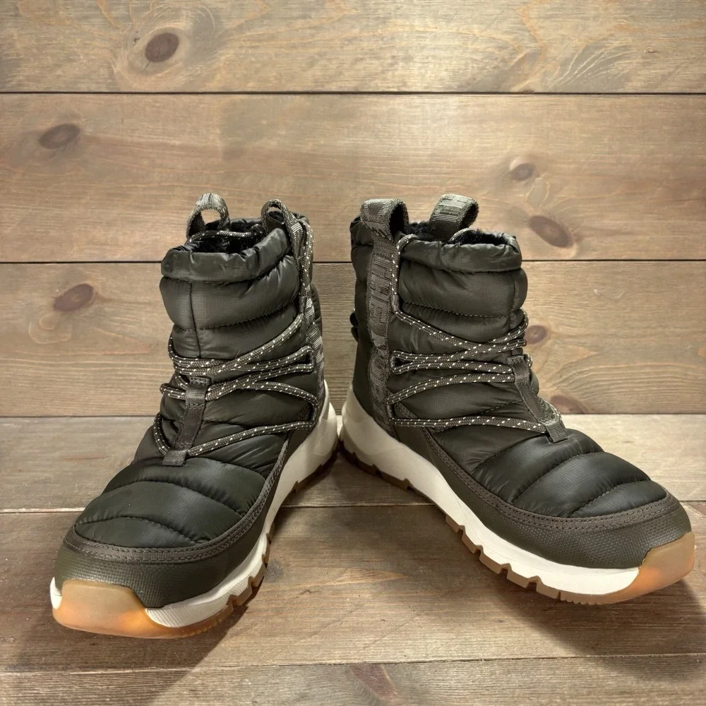 the north face thermoball womens size 9 shoes green fur lined snow boots